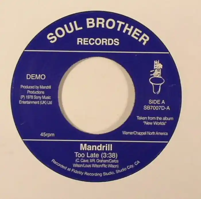 One Day Deal Mandrill - Too Late/Feeling Good - 7" single, Vinyl Music - Soul Brother