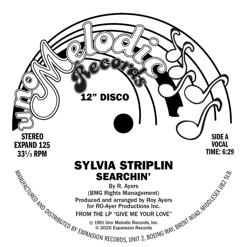 Sylvia Striplin - Searchin/Instrumental - 12" Single, Vinyl Music - Expansion, Uno Melodic Seasonal Sale