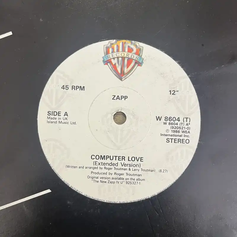 Zapp - Computer Love | It Doesnt Really Matter - 12" Single, Vinyl Music - Warner Brothers Premium
