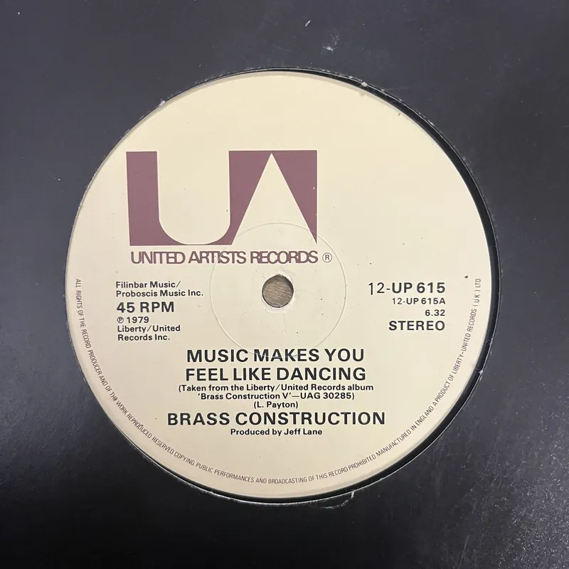 Brass Construction - Music Makes You Feel Like Dancing | Shakit - 12" Single, Vinyl Music - United Artists Brand New