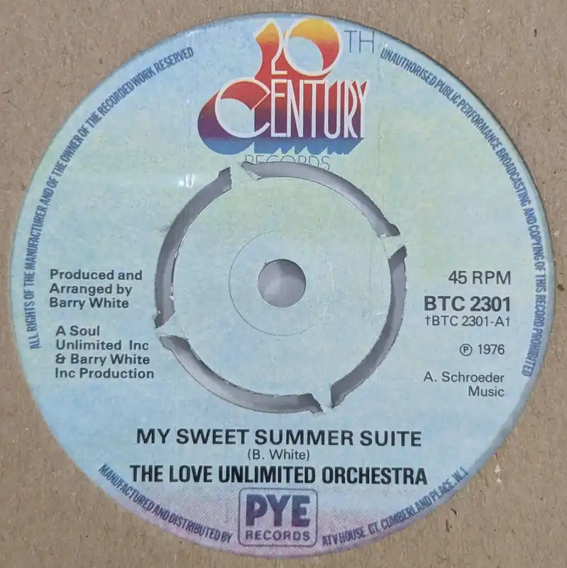 Next Day Delivery The Love Unlimited Orchestra - My Sweet Summer Sweet - 7" single, Vinyl Music - 20Th Century