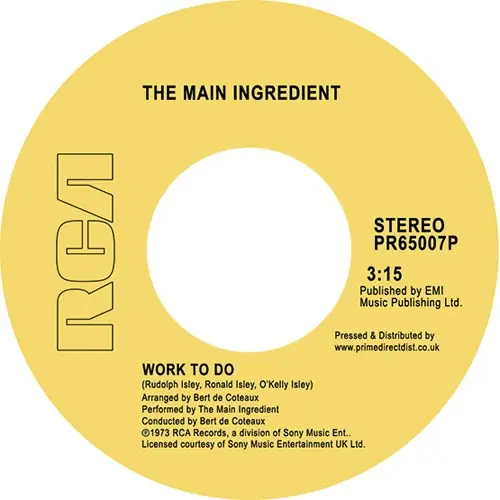 The Main Ingredient - Work To Do / Instant Love (S4519) - 7" single, Vinyl Music - Rca Mega Sale