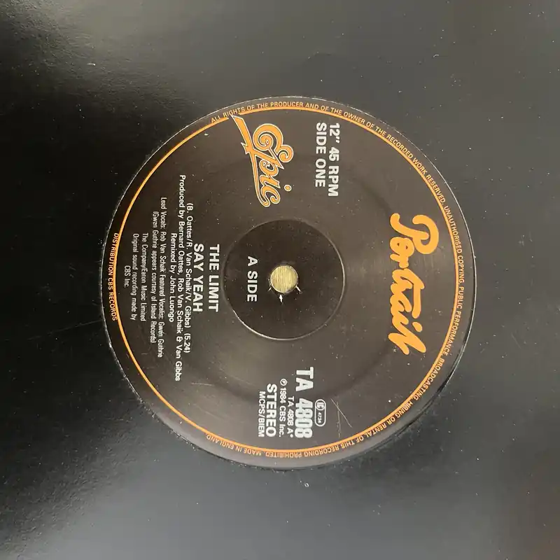 Clearance The Limit - Say Yeah | Instrumental - 12" Single, Vinyl Music - Portrait