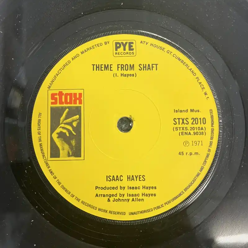 Time-Limited Isaac Hayes - Theme From Shaft | Cafe Regios - 7" single, Vinyl Music - Stax