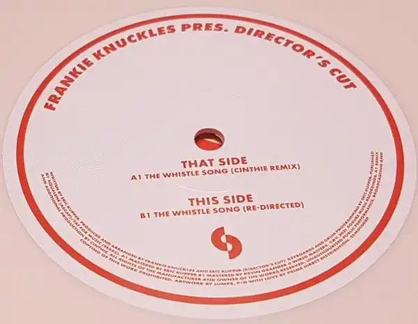 High Quality Frankie Knuckles Pres. Director's Cut : The Whistle Song (Cinthie Remix) 12", RE, Pin (M / M) - Dig Vinyl