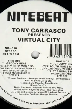 Tony Carrasco Presents Virtual City : Virtual City 12" (VG+ / Generic) - Dig Vinyl One Day Deal