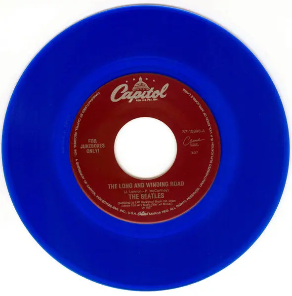 The Beatles : The Long And Winding Road 7", Single, Jukebox, RE, Blu (VG+ / Generic) - Dig Vinyl High Quality