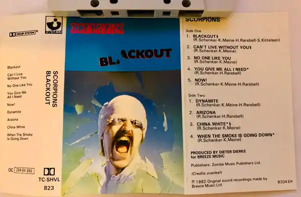 Scorpions : Blackout Cass, Album (VG+ / VG+) - Dig Vinyl Save Now