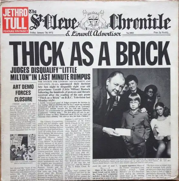 Jethro Tull : Thick As A Brick LP, Album, New (VG / VG) - Dig Vinyl Buy Direct