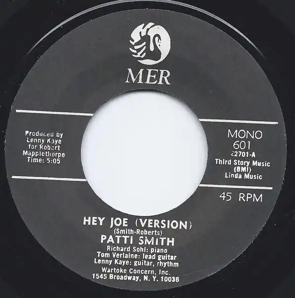 Warranty Included Patti Smith : Hey Joe (Version) / Piss Factory 7", Single, Mono, MP, RP (VG / Generic) - Dig Vinyl