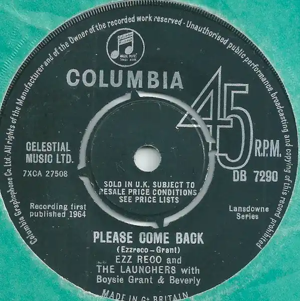 Free Shipping Ezz Reco And The Launchers With Boysie Grant & Beverly : Please Come Back 7" (VG / Generic) - Dig Vinyl