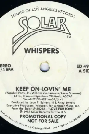 Bargain The Whispers : Keep On Lovin' Me 12", Promo (VG+ / VG) - Dig Vinyl