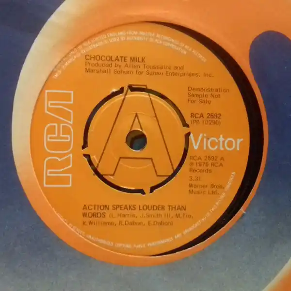 Chocolate Milk : Action Speaks Louder Than Words 7", Promo (VG / VG+) - Dig Vinyl Last Chance