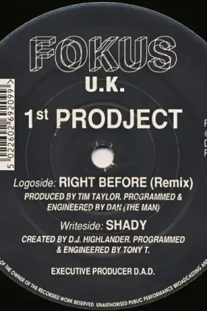 1st Prodject : Right Before (Remix) / Shady 12" (VG+ / Generic) - Dig Vinyl Seasonal Sale