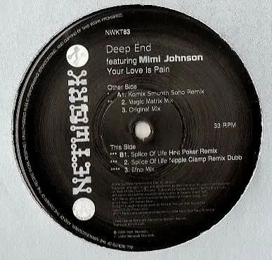 Buy Online Deep End Featuring Mimi Johnson : Your Love Is Pain 12" (VG+ / VG+) - Dig Vinyl