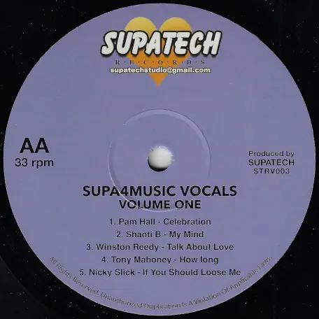 Supa 4 music Vocals Volume One Free Shipping