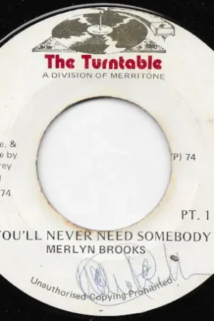 New Arrival You'll Never Need Somebody / Ver
