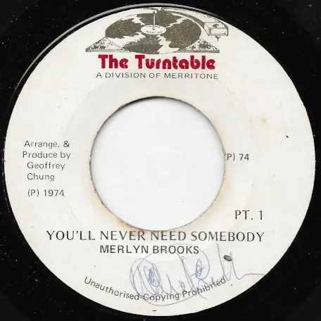 New Arrival You'll Never Need Somebody / Ver