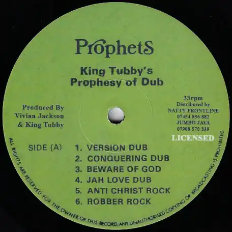 King Tubby's Prophecy Of Dub Clearance