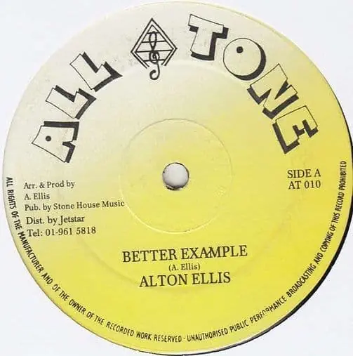Modern ALTON ELLIS Better Example Vinyl Record 12 Inch All Tone