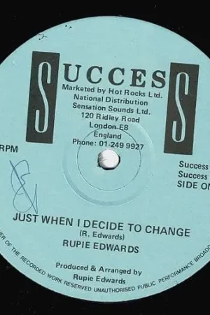 RUPIE EDWARDS Just When I Decided To Change Vinyl Record 12 Inch Success 1987 Original