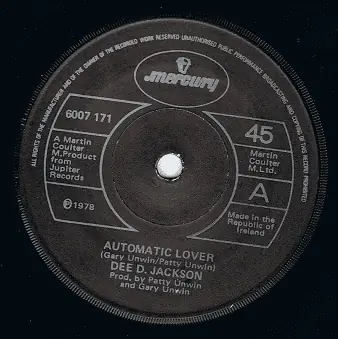 Viral Dee D. Jackson Automatic Lover Irish Single Record | Planet Earth Records