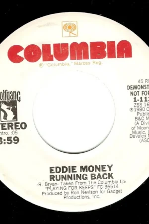 Viral EDDIE MONEY Running Back Vinyl Record 7 Inch US Columbia 1980 Demo