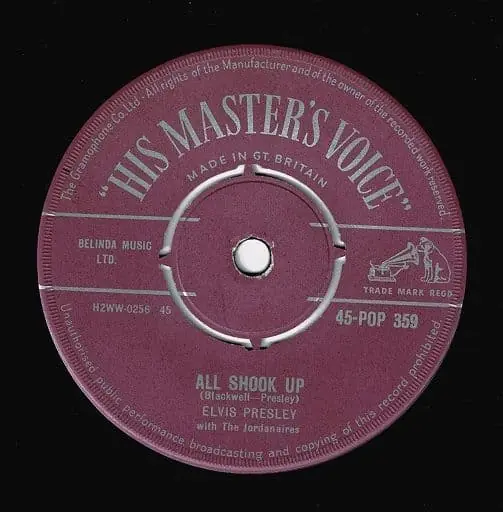 Must Have ELVIS PRESLEY All Shook Up Vinyl Record 7 Inch HMV 1957
