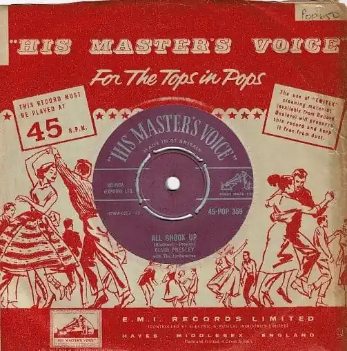Big Sale ELVIS PRESLEY All Shook Up Vinyl Record 7 Inch HMV 1957