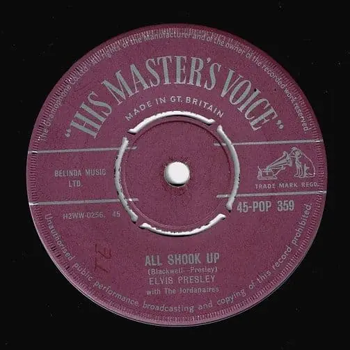 ELVIS PRESLEY All Shook Up Vinyl Record 7 Inch HMV 1957 Latest