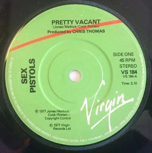 Markdown SEX PISTOLS Pretty Vacant Vinyl Record 7 Inch Virgin