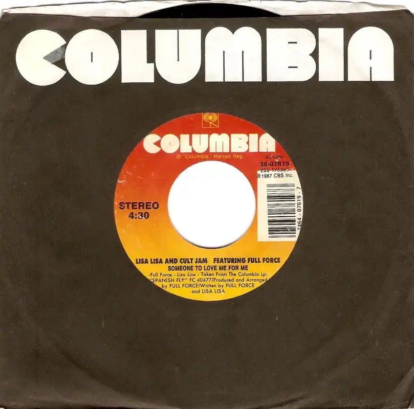 LISA LISA AND CULT JAM Someone To Love Me For Me Vinyl Record 7 Inch US Columbia 1987 Certified
