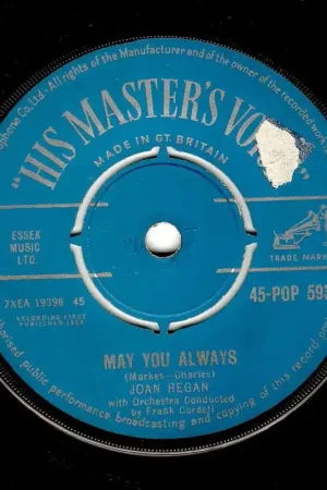 JOAN REGAN May You Always Vinyl Record 7 Inch HMV 1959 Today Only