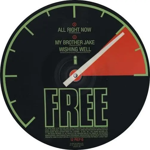 Warranty Included FREE All Right Now Vinyl Record 12 Inch Island 1982 Picture Disc