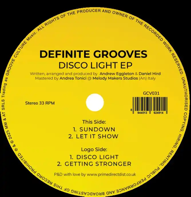 Grab Now Definite Grooves Disco Light EP Groove Culture vinyl record