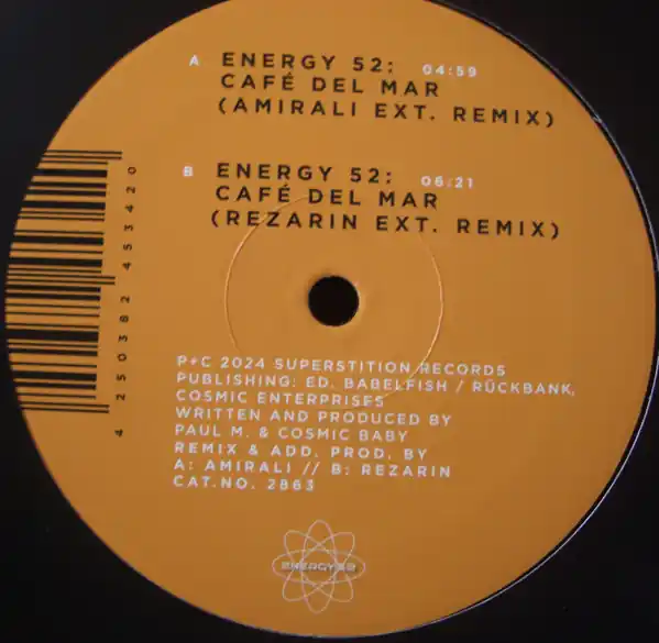 Energy 52 Café Del Mar (Amirali & REZarin Remixes) Superstition vinyl record Limited Offer