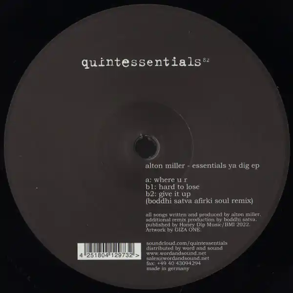 Alton Miller Essentials Ya Dig EP Quintessentials vinyl record Fresh Stock