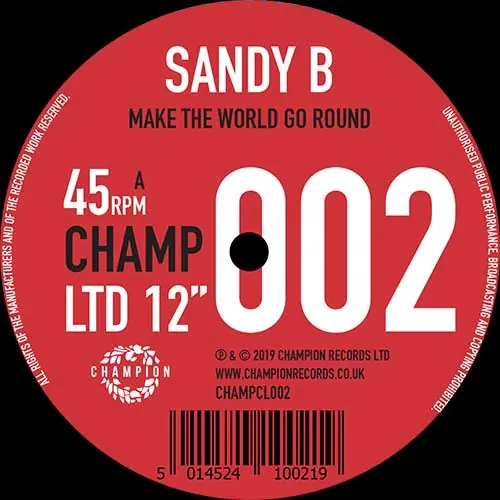 Price Drop Sandy B Make The World Go Round Champion vinyl record