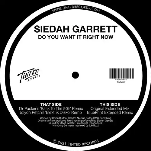 Garrett, Siedah Do You Want It Right Now Tinted vinyl record Affordable