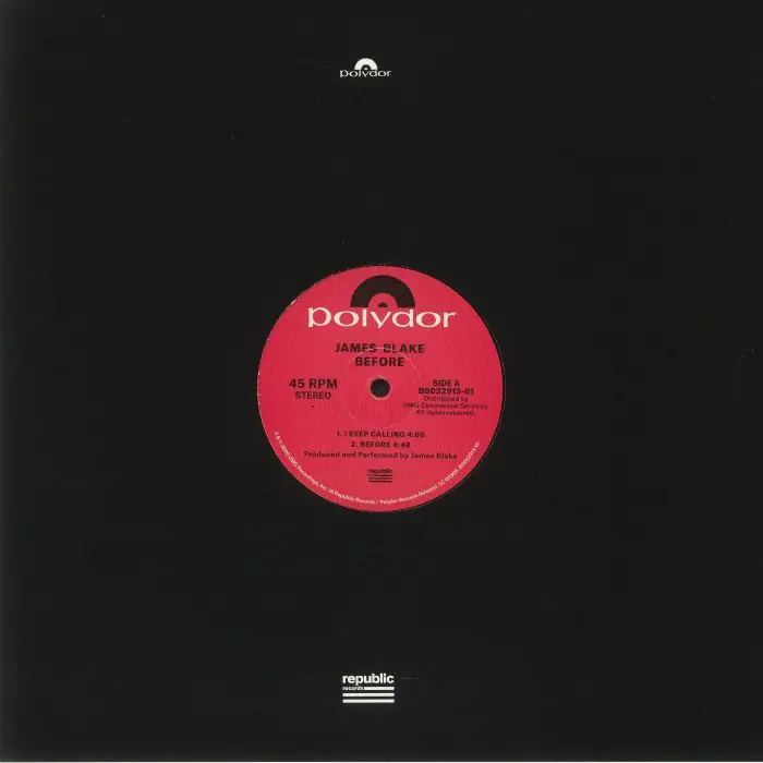 Limited Edition Blake, James Before EP Polydor vinyl record