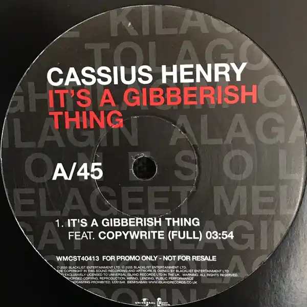 Fresh Stock Cassius Henry Its A Gibberish ThingUniversal vinyl record