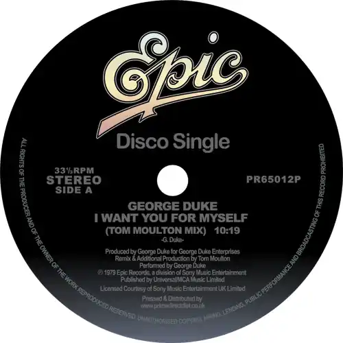 George Duke I Want You For Myself / Brazillian Love Affair Epic vinyl record Secure Checkout