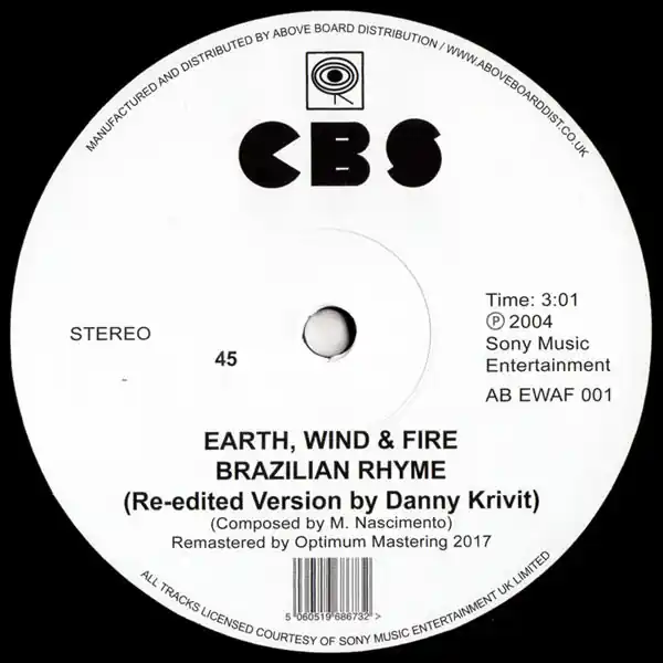 Earth Wind & Fire Brazilian Rhyme / Runnin' CBS vinyl record Certified