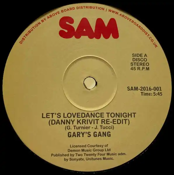 Garys Gang Let's Lovedance Tonight Sam Records vinyl record Order Now