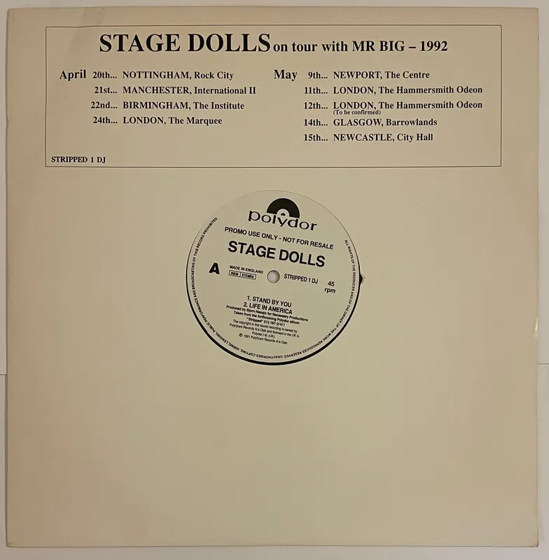 Stage Dolls - Stand By You 12" Single (4 Track Promo)– museum vinyl Shop Now